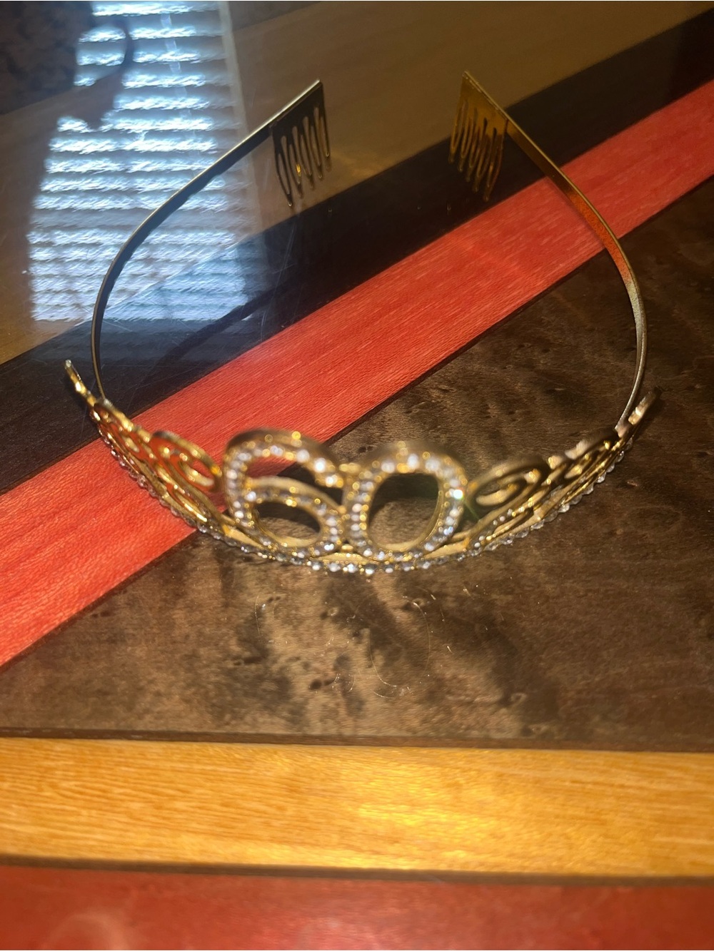 Gold Rhinestone Tiara Headband - Women's Accessories